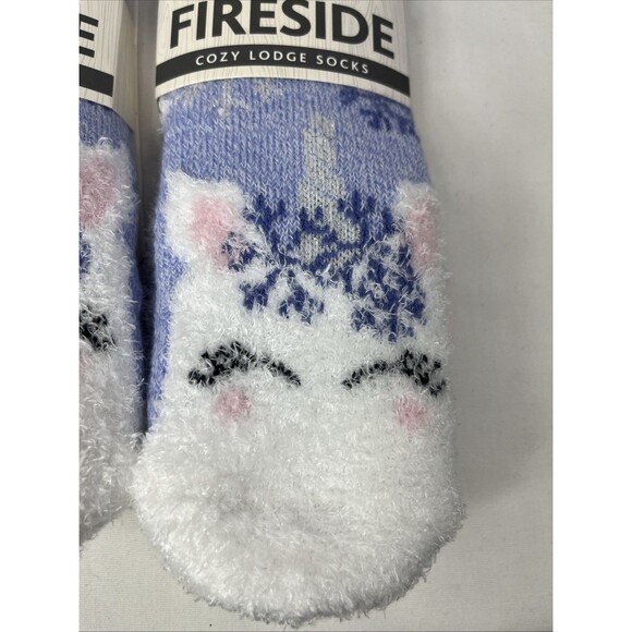 2 Sofsole FIRESIDE Cozy Lodge Socks Unicorn Purple White Youth Size 10-4 NEW - Picture 3 of 7